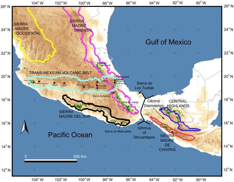 The Sierra Madre Mexico S Magnificent Mountain Kingdom LAC Geo   Topographical Map Sierra Madre System Opt (1) 